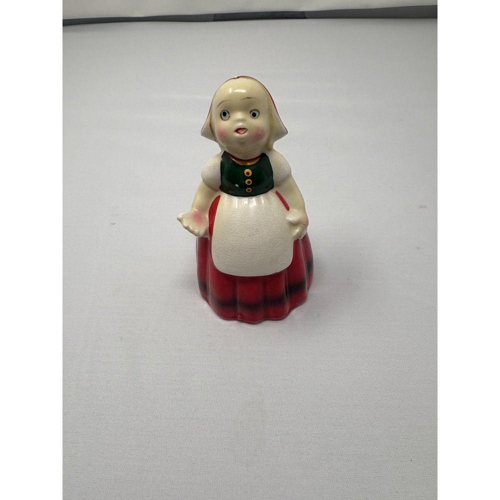 Vintage 1950's Japan Ceramic Dutch Girl Salt Shaker Novelty Traditional Dress